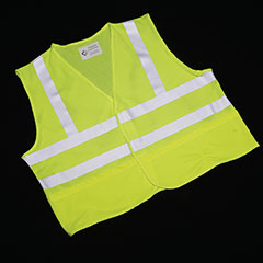 Class 2 ANSI 107-2010 Compliant Safety Vest - Front Closure w/Pockets - X-Large - Yellow/Lime/Silver Trim