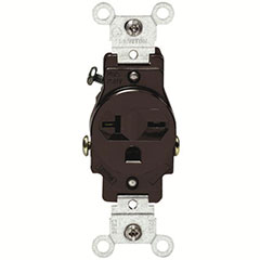 RECEPTACLE SGL 20A 250V BRWN