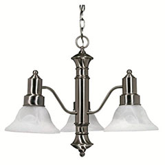 CHANDELIER 3 LT 22-1/2W BN