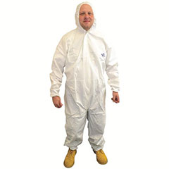 COVERALLS W/HOOD DISP LARGE