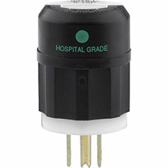 PLUG HG 5-15P 2P 3W BLK/WHT