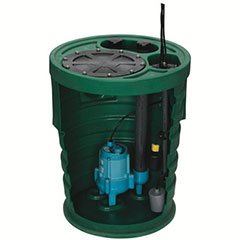 SEWAGE PUMP & BASIN W/ FLOAT