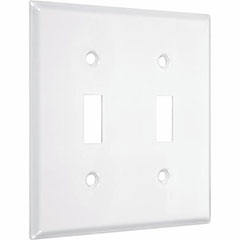 WALLPLATE DOUBLE TOGGLE WH