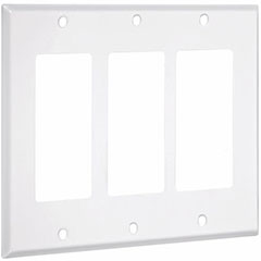 WALLPLATE TRIPLE DECOR WHITE