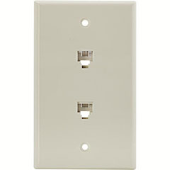 PHONE JACK W/WALLPLT DUPL IV