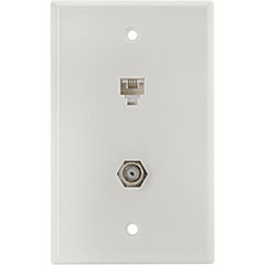 PHONE/CATV W/WALLPLATE WH