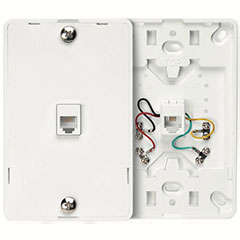 TELEPHONE WALL JACK 6P4C WHT