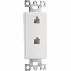 PLATE PHONE JACK 1G 2P WHITE