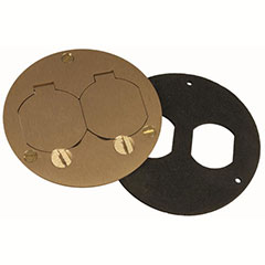 COVER FLOOR DUPLEX BRASS