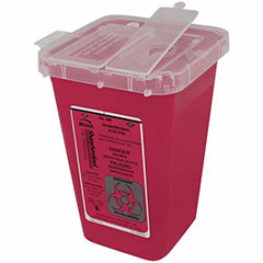 CONTAINER SHARPS RED 1QT