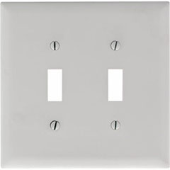 JUMBO TOGGLE PLATE 2-GANG WH