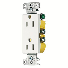 DECORATOR RECEPTACLE  15A WHITE