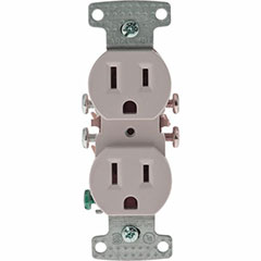 RECEPTACLE DUPLEX 15A PUSH TERMINAL IVORY