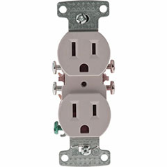 RECEPTACLE DUPLEX 15A SELF GROUNDING IVORY