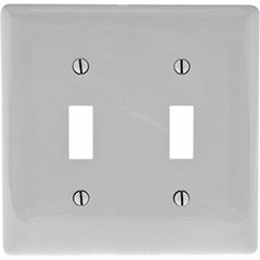 WALLPLATE TOGGLE 2-GANG WHIT