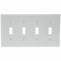 WALLPLATE TOGGLE 4-GANG WHIT