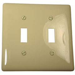 WALLPLATE MIDI TOGGLE 2-GANG IVORY