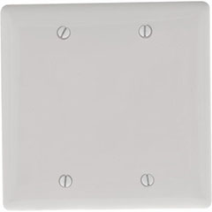 WALLPLATE 2-GANG BLANK WHITE