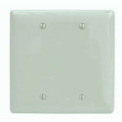 WALLPLATE MIDI 2-GANG BLANK IVORY