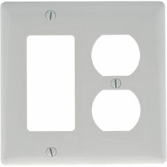 WALLPLATE DECOR/RECEPT 2G WH