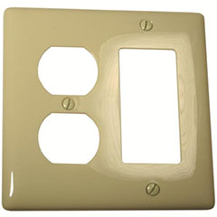 WALLPLATE DECOR/RECEPT 2G IV