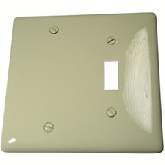 WALLPLATE TOGGLE 2-GANG BLANK IVORY