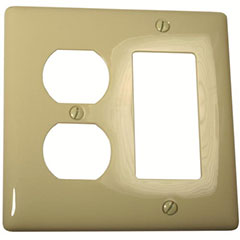 WALLPLATE MIDI 2-GANG DUPLEX RECEPTACLE IVORY