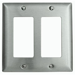 WALLPLATE 2-GANG GFCI STAINL