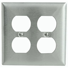 WALLPLATE 2-GANG DUPLEX STAINLESS STEEL