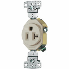 RECEPTACLE 20A SINGLE IVORY