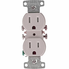 RECEPTACLE DUPLEX 15A SELF GROUNDING & TAMPER PROOF IVORY