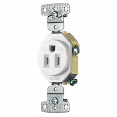 RECEPTACLE 15A SELF GROUND TAMPER PROOF WEATHER PROOF WHITE