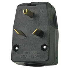 PLUG ANGLE TT-30P 2P 3W BLK