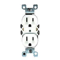 RECEPTACLE DUPLEX 2P 15A WHT