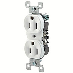 RECEPTACLE DUPLEX 2P 15A WHT