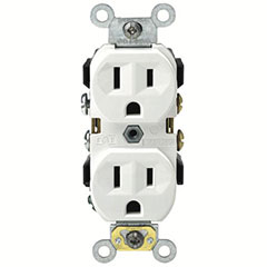 RECEPTACLE DUPLEX 2P 15A WHT