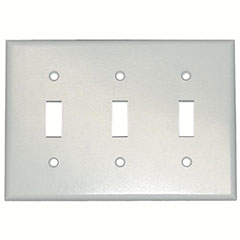 SWITCH TOGGLE 3-GANG PLATE W