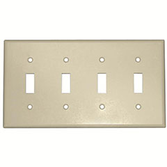 SWITCH TOGGLE 4-GANG PLATE W