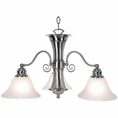 CHANDELIER 3 -LIGHT 24" BRUS