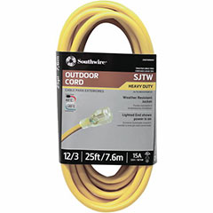 EXT CORD SJTW YLW 12/3 25FT