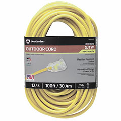EXT CORD SJTW YLW 12/3 100FT