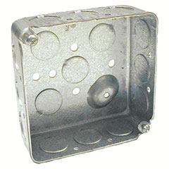 HUBBELL SQUARE BOX 4", 12 1/2" KNOCKOUTS 1-1/2" DEEP