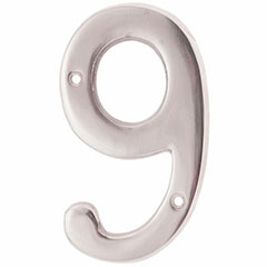 SOLID BRASS 4" NUMBER 9