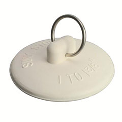 BASIN STOPPER 1X1-3/8 WH PK6