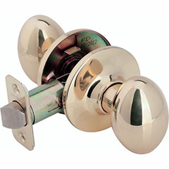 PASSAGE LOCKSET EGG KNOB PB