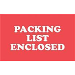 #DL1110  2 x 3"  "PACKING  LIST ENCLOSED" Label