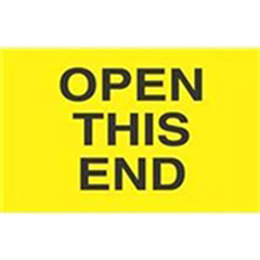 #DL2761  3 x 5"  Open This End Label