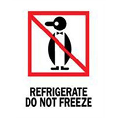 #DL4000  3 x 4"  Refrigerate Do Not Freeze (Penguin) Label