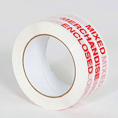 2" x 110 yds. 2.0 Mil Mixed Merchandise Pre-Printed Carton Sealing Tape