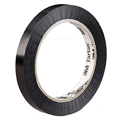 1/2" x 120 yds. 2.8 Mil Black 110 lbs Tensile Strength 3M #860 Tartan™ Polypropylene Stapping Tape (144/case)